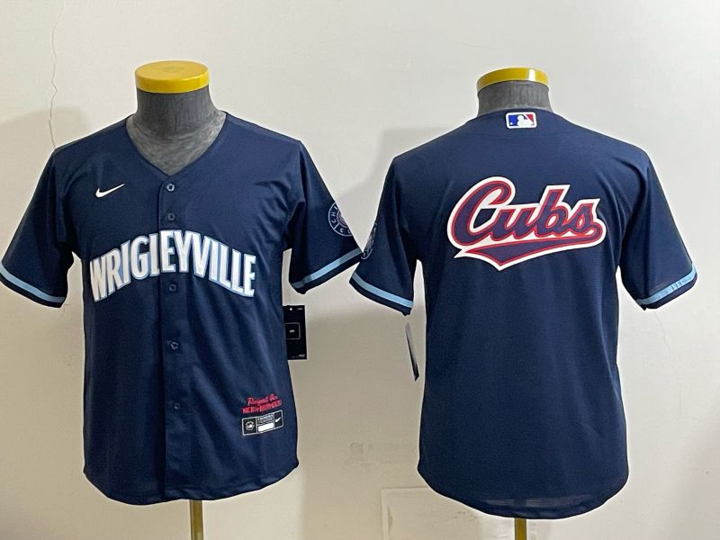 Youth 2026 Chicago Cubs Blank Drak Blue City Edition Nike MLB Jersey style 007->youth mlb jersey->Youth Jersey
